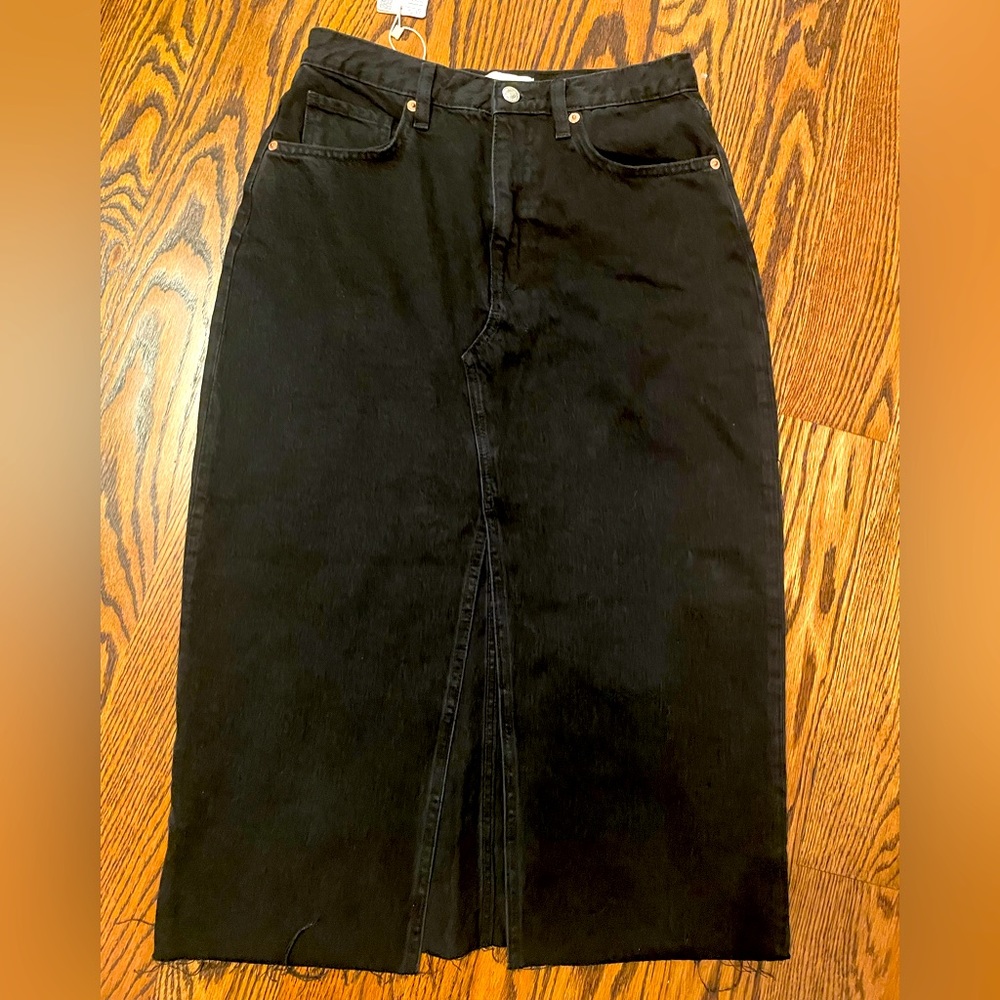 Denim midi skirt